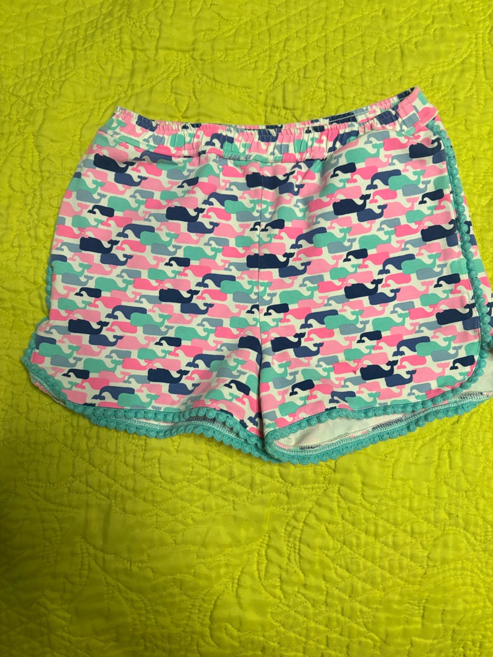 Vineyard Vines Girls Cute Whale Print Shorts in Pink, Teal, Navy